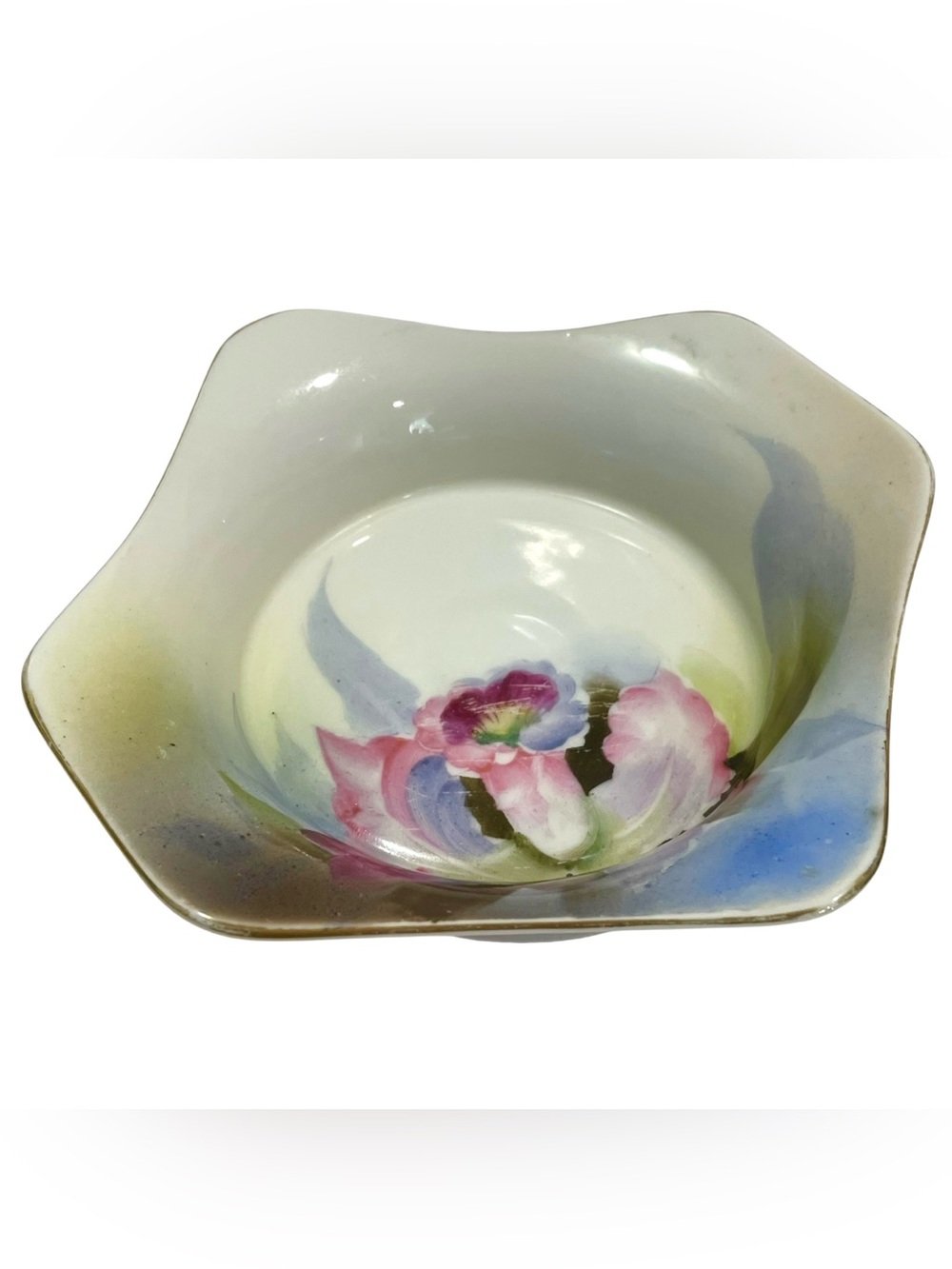 Antique 1920s Noritake Morimura Bros Hand Painted Floral Decorative Dish